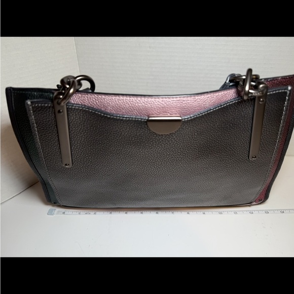 Coach Color Block Pebbled Leather Dreamer Tote Dreamer 36 Metallic - Picture 14 of 15